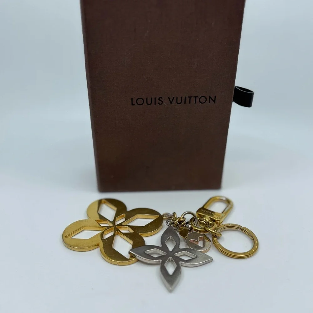 Louis Vuitton Two-Tone LV Malletage Blossom Bag Charm Keyring